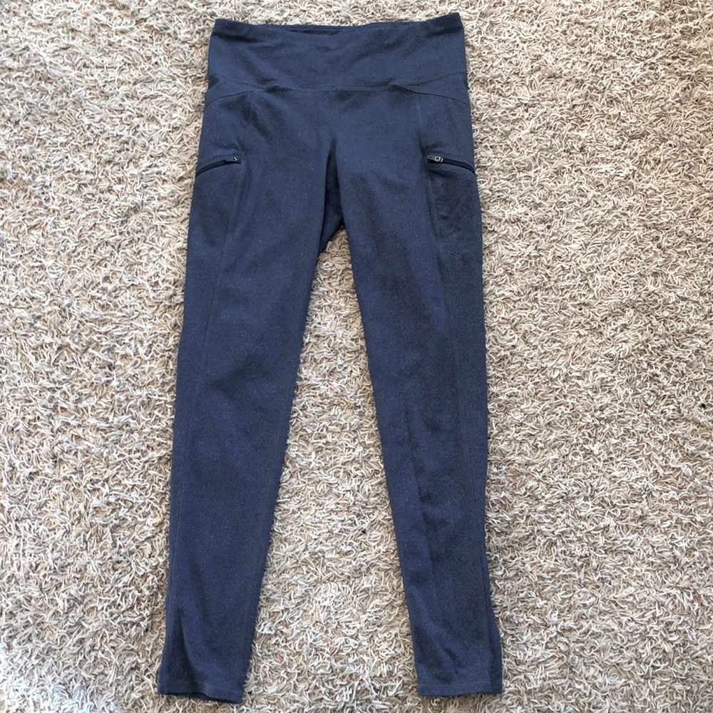 Athleta Small Full Length Heathered Blue Leggings